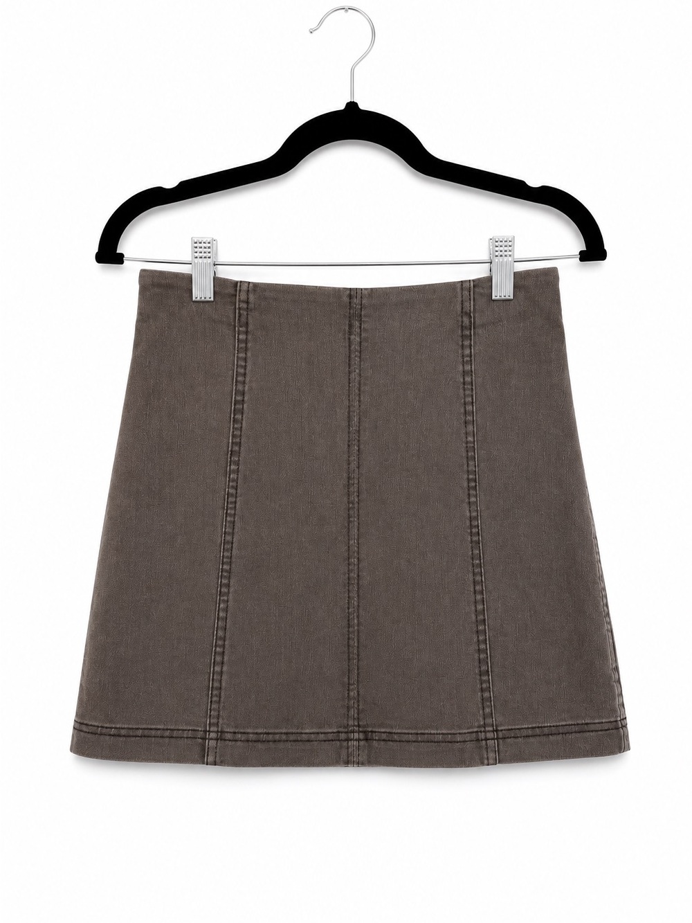 Free People Charcoal Denim A-Line Mini Skirt Size 6